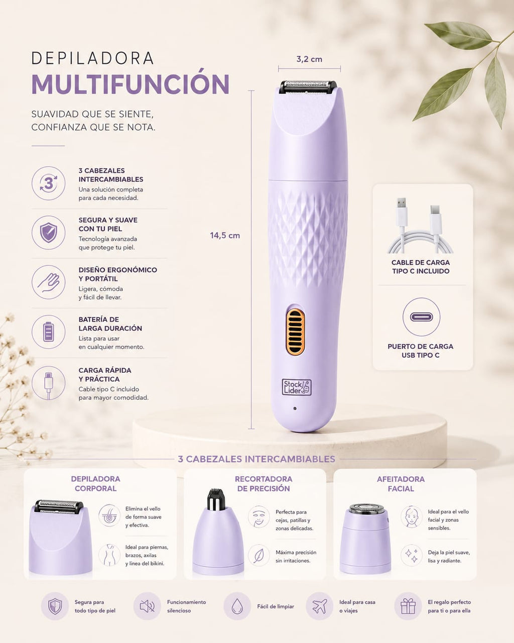 Depiladora Multicabezal Skin100