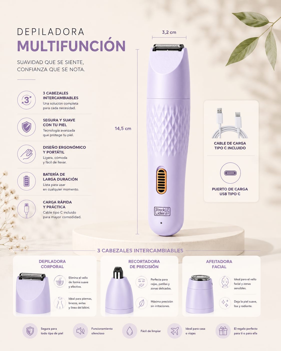 Depiladora Multicabezal Skin100