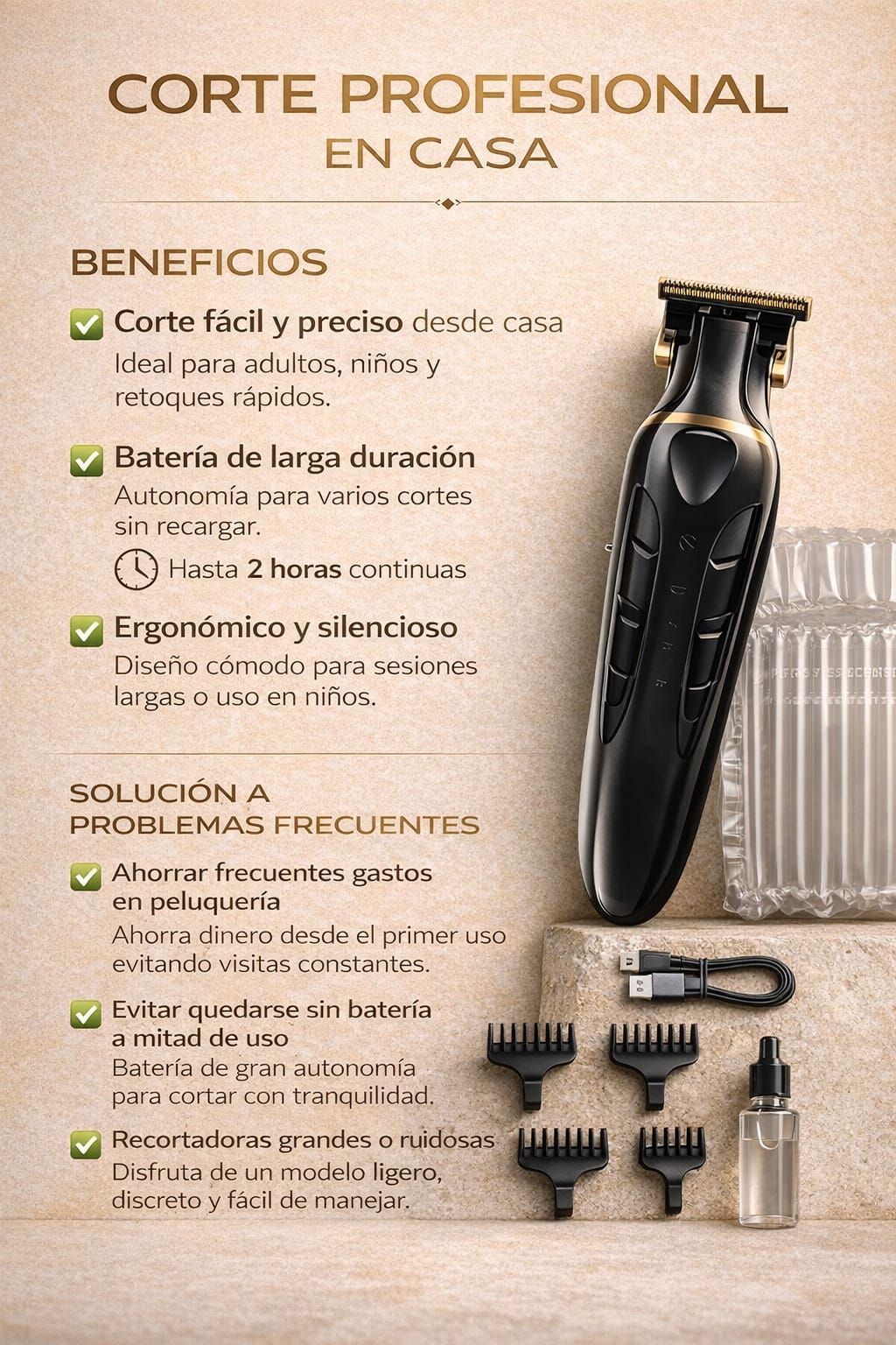 Afeitadora profesional Incluye Sérum para Barba con aceite de Argán