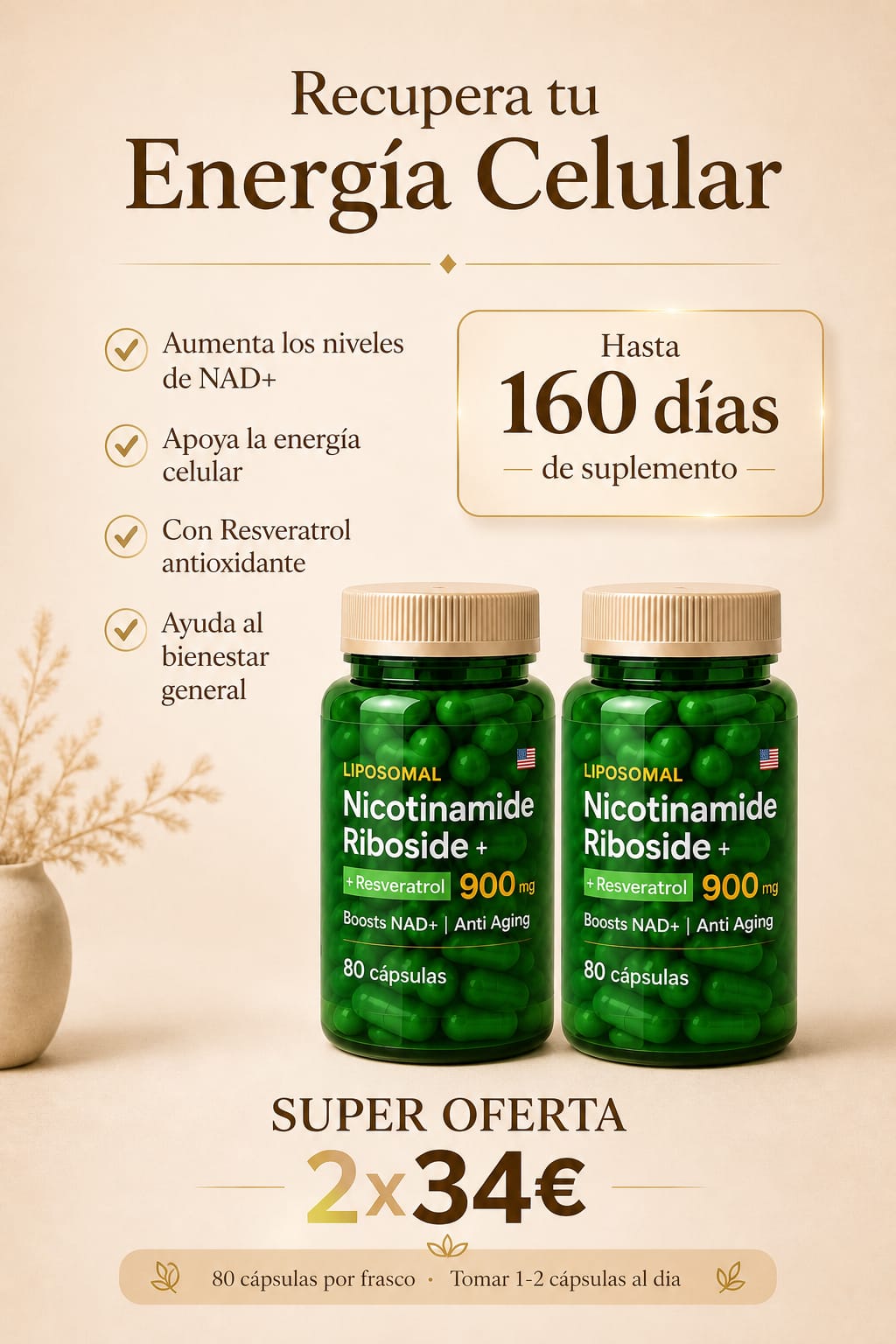 Pack NAD+ (2 frascos)